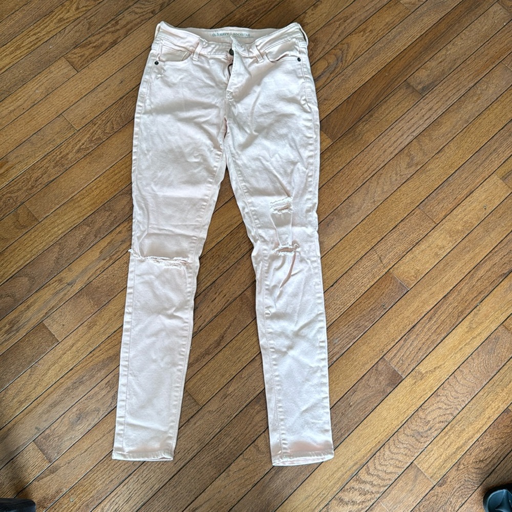 Light pink OLD NAVY skinny jeans.